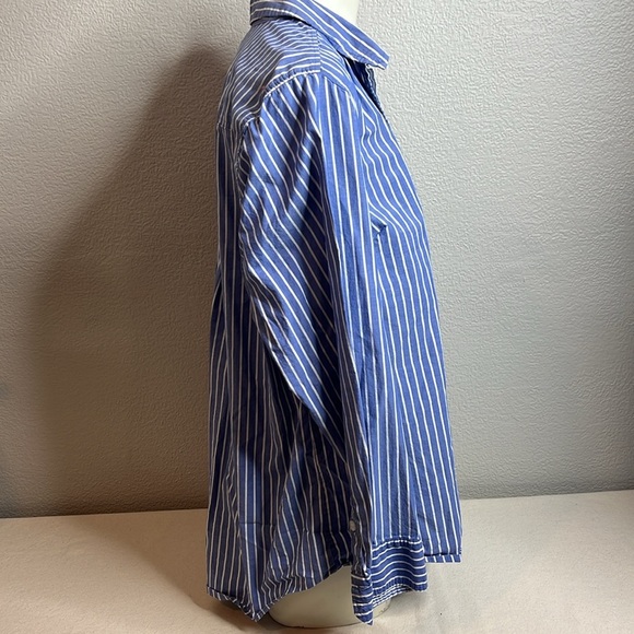 Lane Bryant Blue Striped Button-Up Shirt - Size 16 - Picture 3 of 7